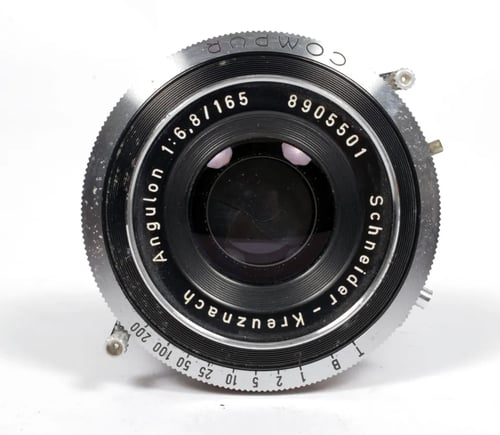 Schneider Angulon 165mm F6.8 in Compur #2 wide angle lens for 8X10 #8633 |  CatLABS